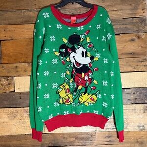 Disney Classic Mickey Mouse Ugly Christmas Sweater Size Large